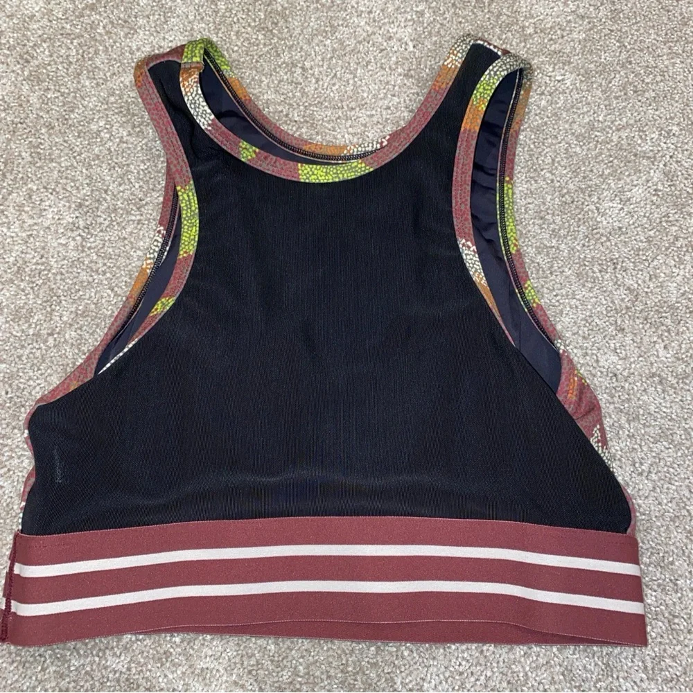 Noli Dot Camo Sports Bra Size Small Earthy Tones‎ Sheer Back Walking Yoga